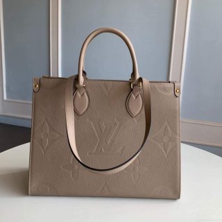 Louis Vuitton M45607 LV M45595 OnTheGo MM Monogram Empreinte Tote Bag Beige