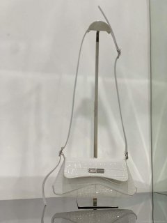 Balenciaga 695645 Women’s XX Small Flap Bag Crocodile Embossed In White