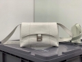 Balenciaga 671355 Women’s Downtown XS Shoulder Bag Crocodile Embossed White