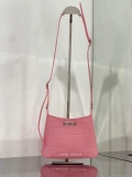 Balenciaga 695589 Women’s XX Small Hobo Bag Crocodile Embossed Pink