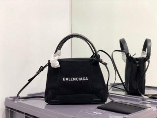 Balenciaga 390346 Women’s Navy Xs Tote Bag Black