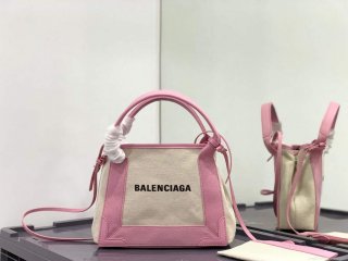 Balenciaga 390346 Women’s Navy Xs Tote Bag Pink