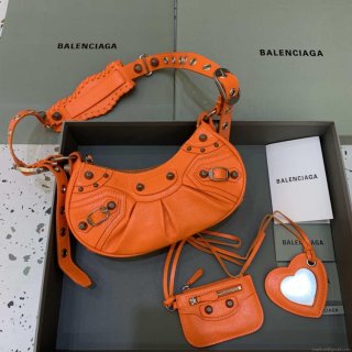 Balenciaga 700940210 Women’s Neo Cagole XS Handbag in Orange Arena lambskin