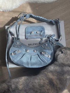 Balenciaga 700940210 Women’s Neo Cagole XS Handbag in Denim Blue