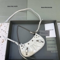 Balenciaga 6940271VG9 Le Cagole Mini Multipouch in White Crocodile