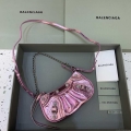 Balenciaga 6940271VG9 Le Cagole Mini Multipouch in Sky Pink Crocodile