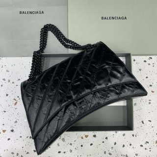 Balenciaga 716332210 Crush Large Chain Bag in Black crushed calfskin aged Black Hardware