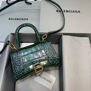 Balenciaga 592833 Hourglass XS Top Handle Bag Dark Green