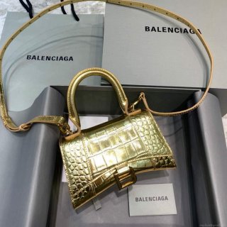 Balenciaga 592833 Hourglass XS Top Handle Bag Gold