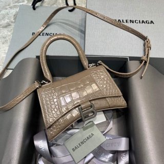 Balenciaga 592833 Hourglass XS Top Handle Bag Kakhi