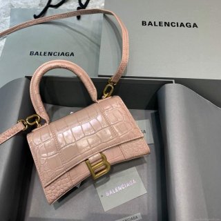 Balenciaga 592833 Hourglass XS Top Handle Bag Light Pink