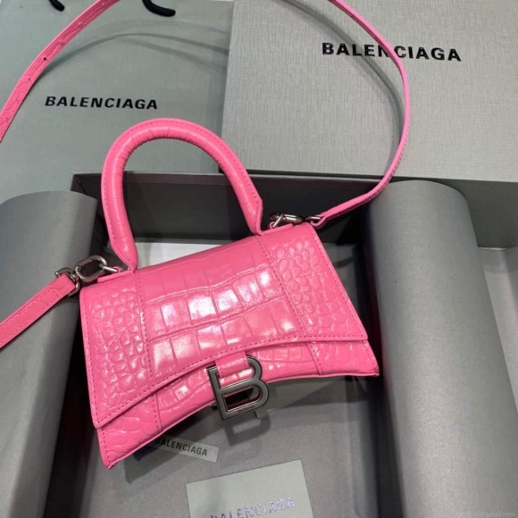 Balenciaga 592833 Hourglass XS Top Handle Bag Pink