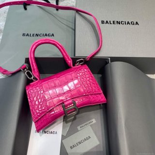 Balenciaga 592833 Hourglass XS Top Handle Bag Plum