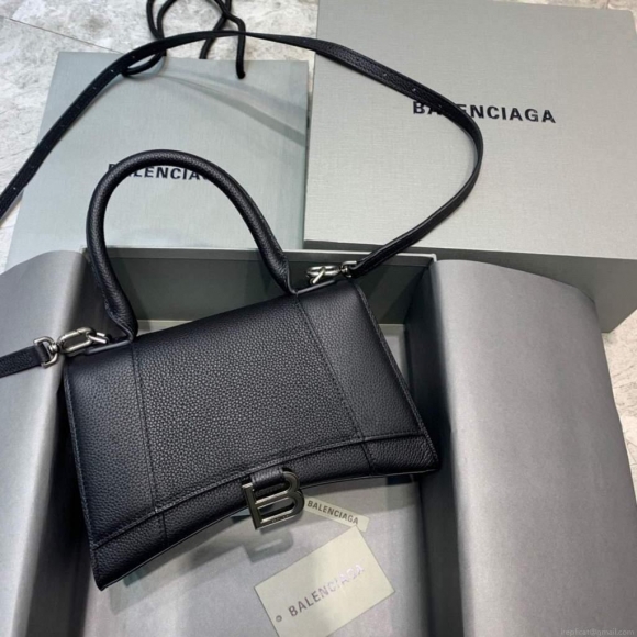 Balenciaga 593546 Hourglass Small Top Handle Bag Black