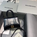 Balenciaga 664676 Hourglass Mini Top Handle Bag Black Gold