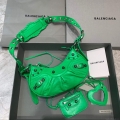 Balenciaga 700940210 Women’s Neo Cagole XS Handbag in Green Arena lambskin