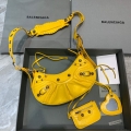 Balenciaga 700940210 Women’s Neo Cagole XS Handbag in Yellow Arena lambskin