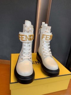 Fendi Women Shoes 8T8355AKY6F1IEM Fendigraphy White leather biker boots 193216