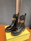 Fendi Women Shoes 8T8355AKY6F1IEM Fendigraphy Black leather biker boots 193215