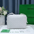 Bottega Veneta BV 680254 Mini Loop intrecciato leather cross-body bag White