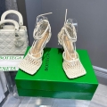 Bottega Veneta BV 651388 Mesh and Leather Sandals VBSD35966