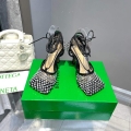 Bottega Veneta BV 667206 Rhinestone mesh and leather sandals V0GU11014