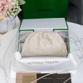 BV 585852 Bottega Veneta Mini Pouch intrecciato leather clutch with strap Beige