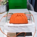 BV 585852 Bottega Veneta Mini Pouch intrecciato leather clutch with strap Orange