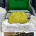 BV 585852 Bottega Veneta Mini Pouch intrecciato leather clutch with strap Lemon Green