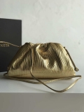 BV 585852 Bottega Veneta Mini Pouch Lambskin leather clutch with strap metallic Gold