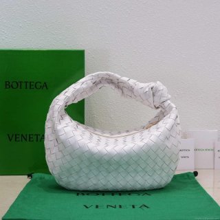 Bottega Veneta BV 690225 Teen Jodie intrecciato leather shoulder bag White