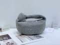 Bottega Veneta BV 651876 mini Jodie Rhinestones Sliver White