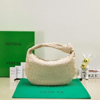 Bottega Veneta BV 690225 Teen Jodie intrecciato suede shoulder bag Beige