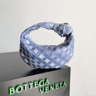 Bottega Veneta BV 651876 mini Jodie canvas Rhinestones Denim Blue