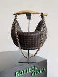 Bottega Veneta BV 776768 Sardine With Chain Dark Brown