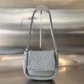 Bottega Veneta BV 762711 Mini Cobble Shoulder Bag Grey