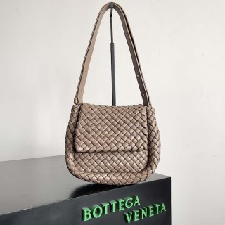 Bottega Veneta BV 762711 Mini Cobble Shoulder Bag Brown