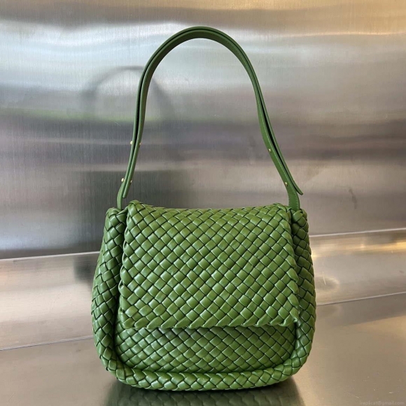 Bottega Veneta BV 709418 Small Cobble Shoulder Bag Green