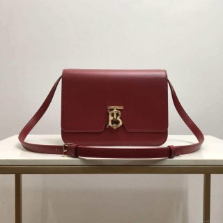 Burberry 80103371 Medium Leather TB Bag Wine Red