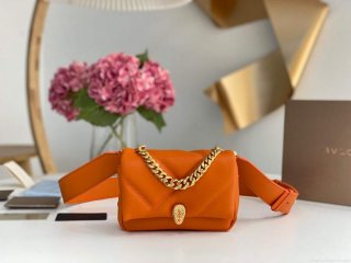 Bvlgari 291946 Serpenti Cabochon Maxi Chain Crossbody Mini Bag Orange