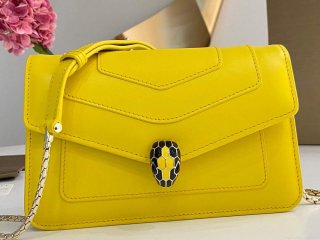 Bvlgari 291859 Serpenti Forever Chain Wallet Yellow