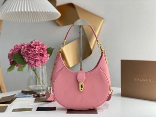 Bvlgari 291640 Serpenti Ellipse Shoulder Bag Pink