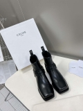 Celine Women Shoes 345873622C.38NO Celine Bilker Chelsea Boot In Polished Calfskin 191333