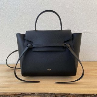 Celine 189103 Mini Belt Bag In Grained Calfskin Black 189153