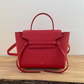 Celine 189103 Mini Belt Bag In Grained Calfskin 189153 Red