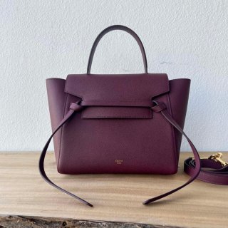 Celine 189103 Mini Belt Bag In Grained Calfskin 189153 Wine Red