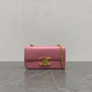 Celine 197992 Chain Shoulder Bag Claude In Triomphe Canvas Pink