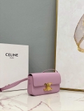 Celine 194143 Triomphe Shoulder Bag in Natural Calfskin Pink