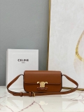 Celine 194143 Triomphe Shoulder Bag in Natural Calfskin Tan