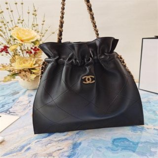 Chanel AS2170 Large shopping Tote bag Shiny Lambskin black